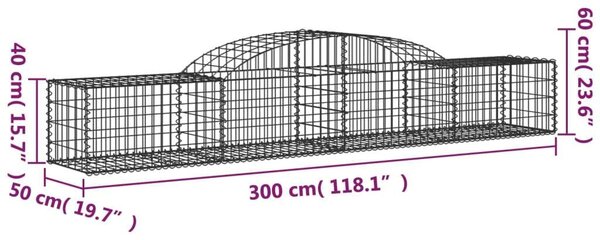 Gabion Kosár - Íves - 2 db - 300x50x40/60cm
