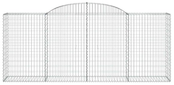 5 db íves horganyzott vas gabion kosár 300x50x120/140 cm