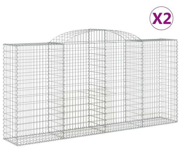 Gabion Kosár - Íves Kertfal - 2 db - 300x50x140/160cm