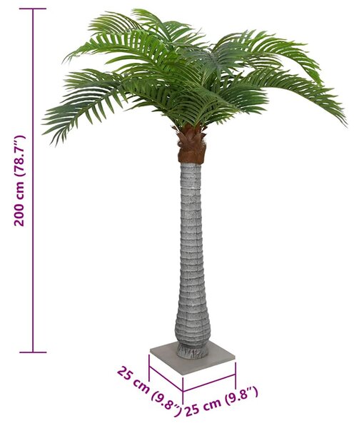 Zöld mű pálmafa 15 levéllel 200 cm