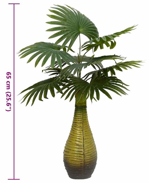 Zöld mesterséges pálmanövény 9 levéllel 65 cm