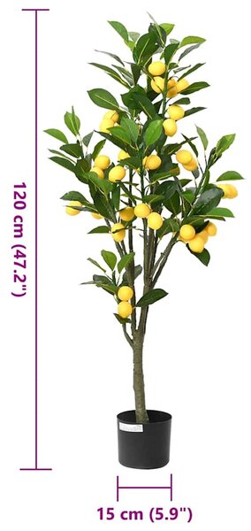 Zöld mesterséges citromfa 136 levéllel 120 cm