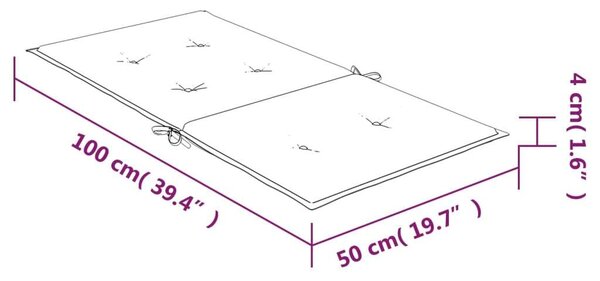 Kertbútor Párna - Alacsony Háttámla - Kék-Fehér Csíkos - 6 db