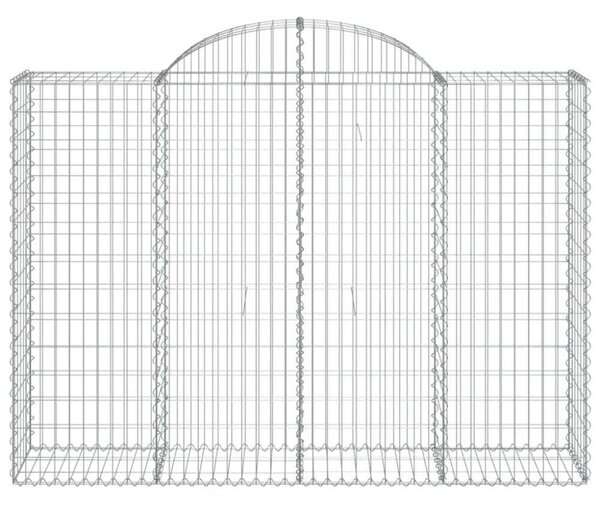VidaXL 14 db íves horganyzott vas gabion kosár 200x50x140/160 cm