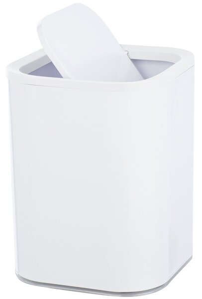 Műanyag Szemeteskosár, Oria Fehér, 7L, H19,5xSz19,5xM25 cm