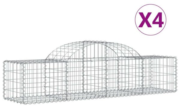 VidaXL Gabion Kosár Kerti Fal - 4 db - 200x50x40/60cm