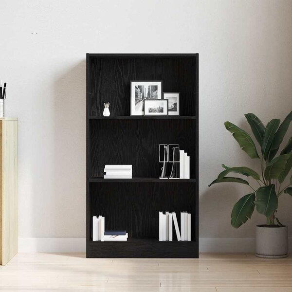 Fekete tölgy szerelt fa könyvespolc 60x24x109 cm