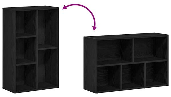 Fekete tölgy szerelt fa könyvespolc 50x25x80 cm