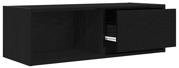 Fekete tölgy színű szerelt fa TV-szekrény 80x31x25,5 cm