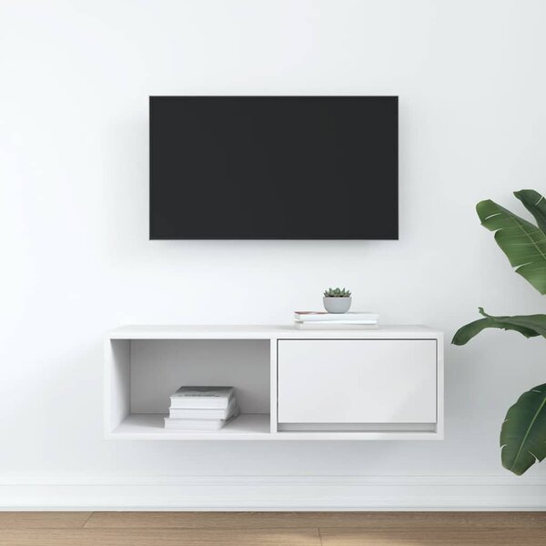Fehér szerelt fa TV-szekrény 80x31x25,5 cm