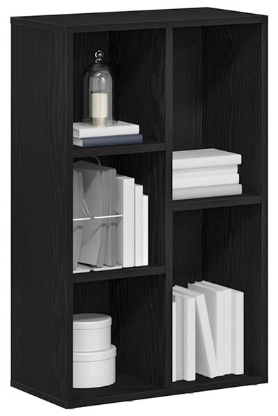 Fekete tölgy szerelt fa könyvespolc 50x25x80 cm