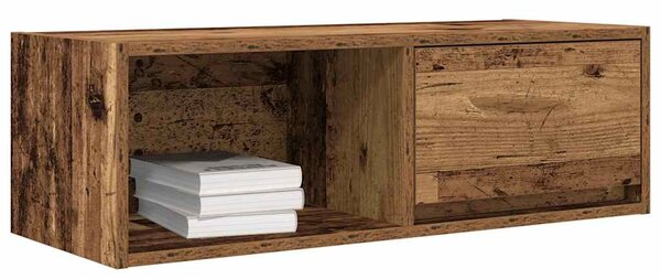 2 db antik fa szerelt fa fali TV-szekrény 80x31x25,5 cm