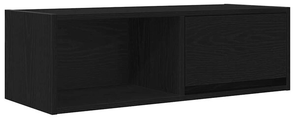 Fekete tölgy színű szerelt fa TV-szekrény 80x31x25,5 cm