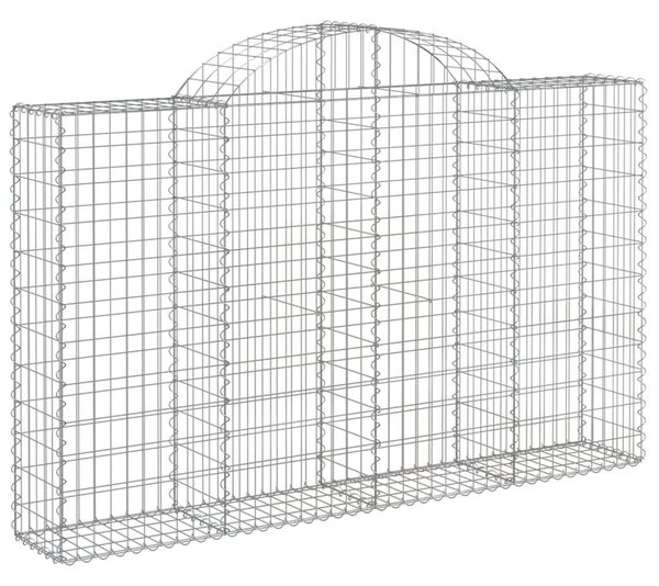 VidaXL Gabion Kosár Szett - 18 db Íves - 200x30x120/140cm