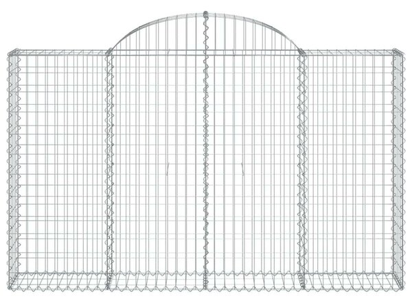 VidaXL Gabion Kosár Szett - 18 db Íves - 200x30x120/140cm