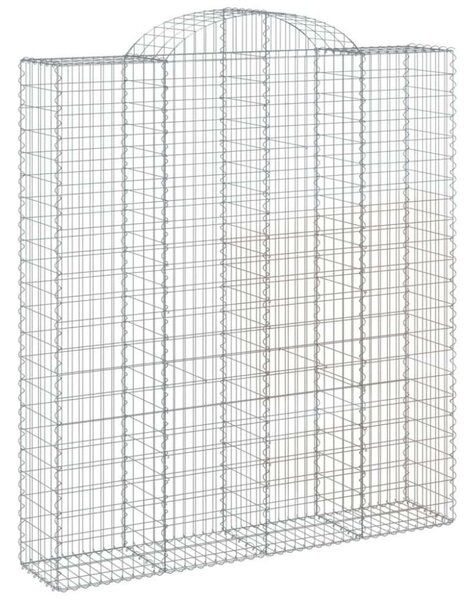 VidaXL 5 db íves horganyzott vas gabion kosár 200x50x220/240 cm