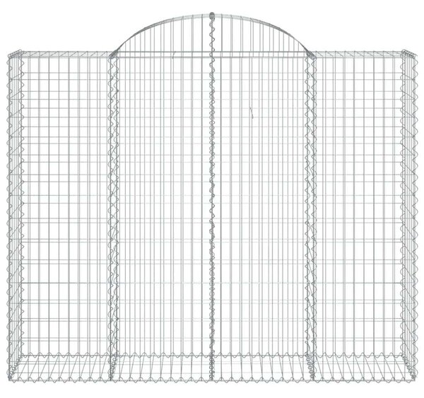 VidaXL 12 db íves horganyzott vas gabion kosár 200x50x160/180 cm