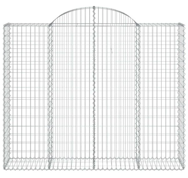 VidaXL 12 db íves horganyzott vas gabion kosár 200x50x160/180 cm