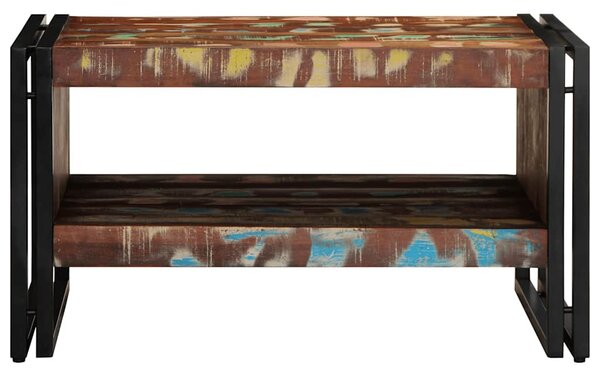 Többszínű tömör újrahasznosított fa dohányzóasztal 90x50x38cm