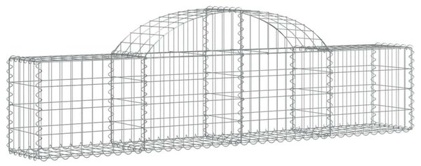 VidaXL Gabion Kosár - Íves - 18 db - 200x30x40/60cm