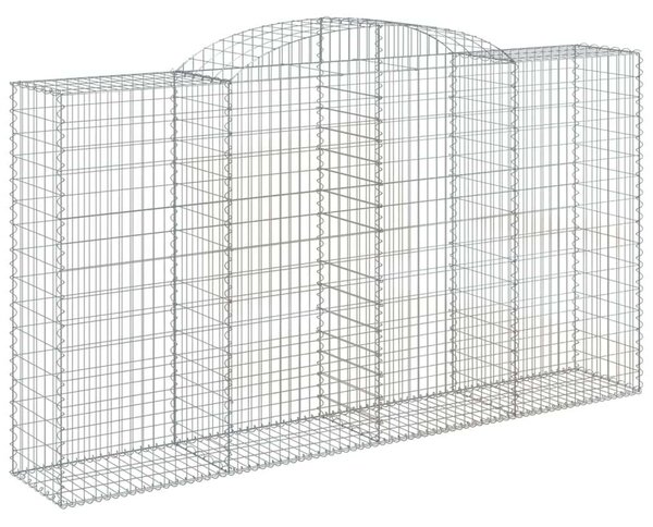 VidaXL Gabion Fal Elem Készlet - 5 db Íves Kosár - 300x50x160/180 cm