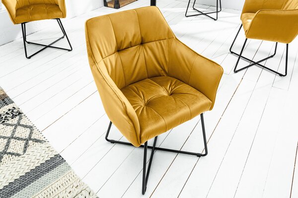 BERNARD design bársony szék - okker