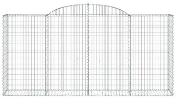 VidaXL 8 db íves horganyzott vas gabion kosár 300x50x140/160 cm
