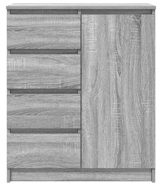 Szürke sonoma szerelt fa tálalószekrény fiókos 71x35x84 cm