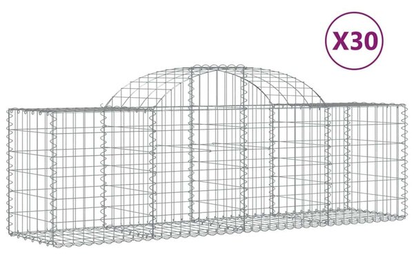 VidaXL Gabion Kosár - 30 db - 200x50x60/80 cm