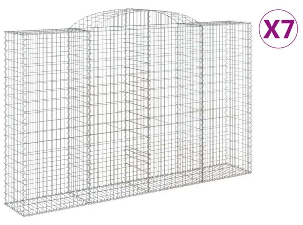 VidaXL Gabion Kosár Kerti Fal - 7 db - 300x50x180/200cm