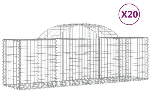 VidaXL Gabion Kosár - 20 db - 200x50x60/80 cm