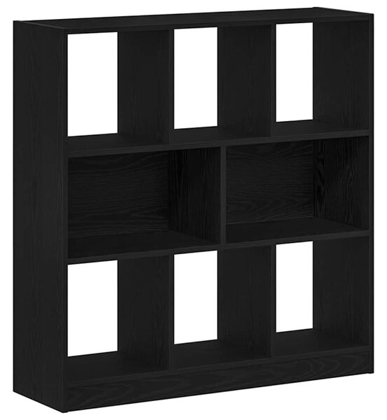 Fekete tölgy színű szerelt fa könyvszekrény 97,5x29,5x100 cm