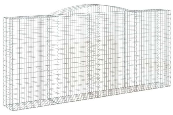VidaXL 9 db íves horganyzott vas gabion kosár 400x50x180/200 cm