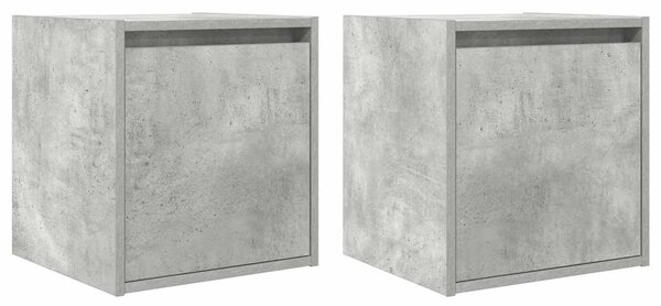 2 db betonszürke falra szerelhető éjjeliszekrény 38x34x40 cm