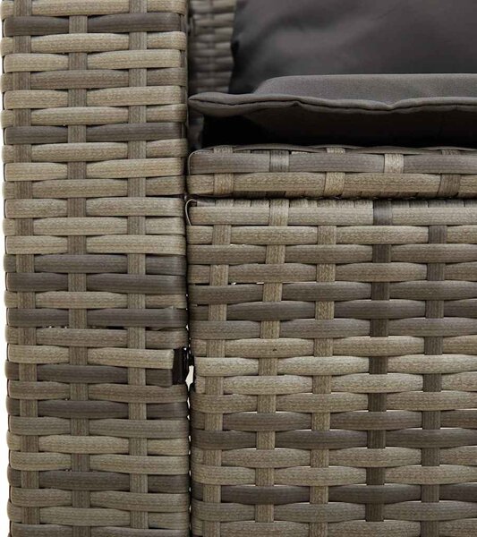5 részes polyrattan kerti kanapé garnitúra párnákkal stackable