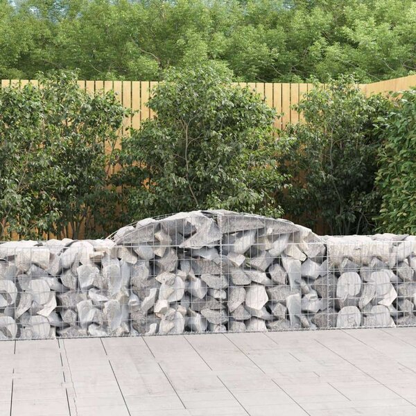 VidaXL 10 db íves horganyzott vas gabion kosár 300x50x60/80 cm