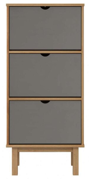 Otta Cipőszekrény - Fenyőfa - 3 Fiók - 120cm