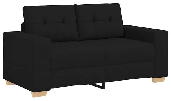 Fekete szövet loveseat kanapé 160x77x82 cm