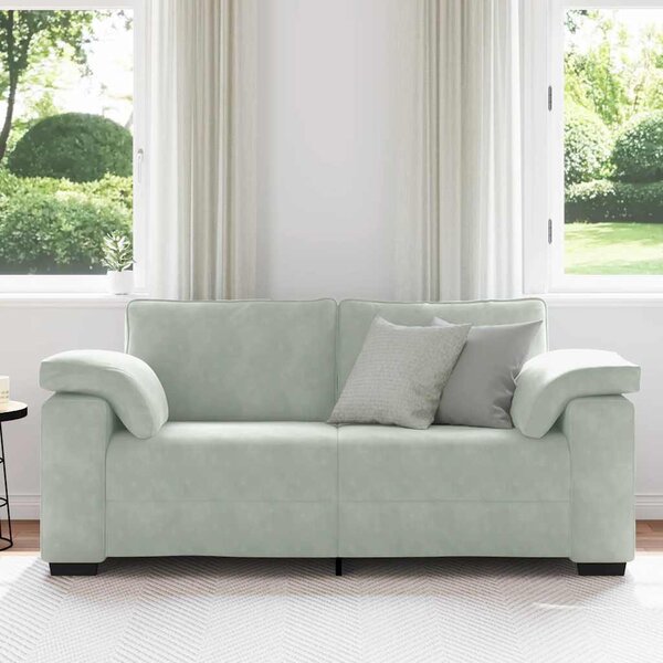 Világosszürke bársony loveseat kanapé 180x77x82 cm