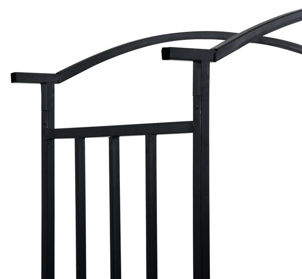 Kerti Boltív Paddal - Fekete Vas - 128x50x207 cm