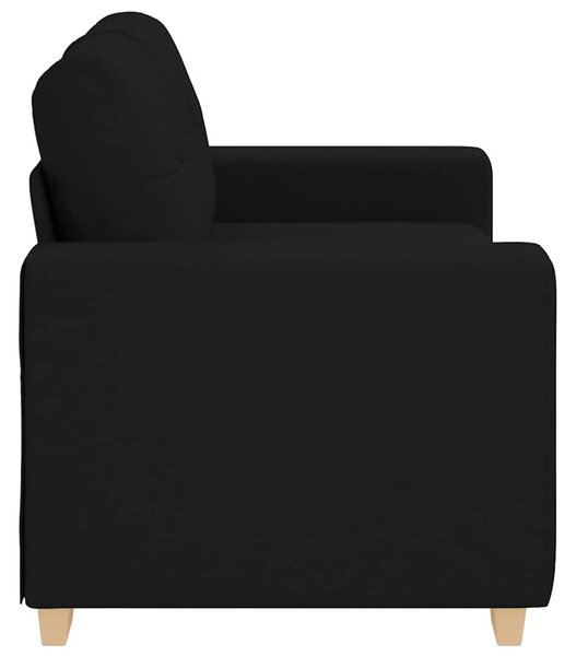 Fekete szövet loveseat kanapé 160x77x82 cm