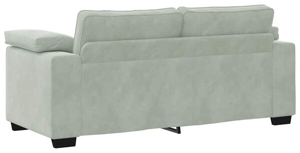 Világosszürke bársony loveseat kanapé 180x77x82 cm