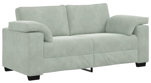 Világosszürke bársony loveseat kanapé 180x77x82 cm