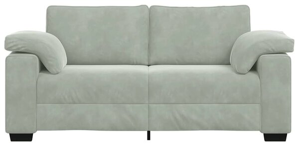 Világosszürke bársony loveseat kanapé 180x77x82 cm