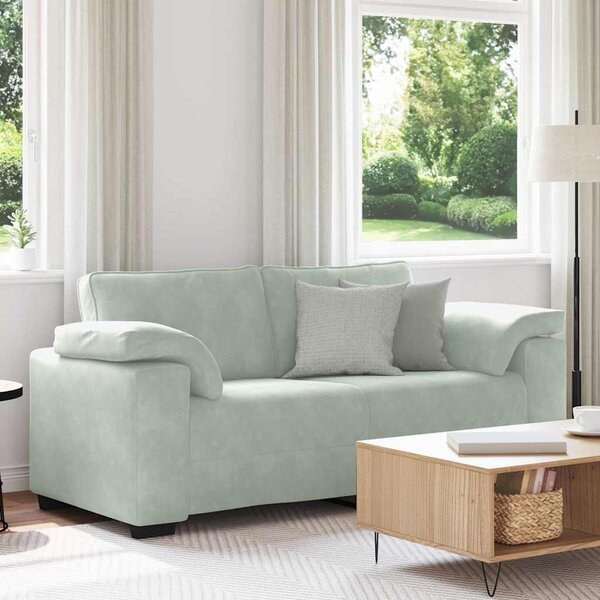 Világosszürke bársony loveseat kanapé 180x77x82 cm