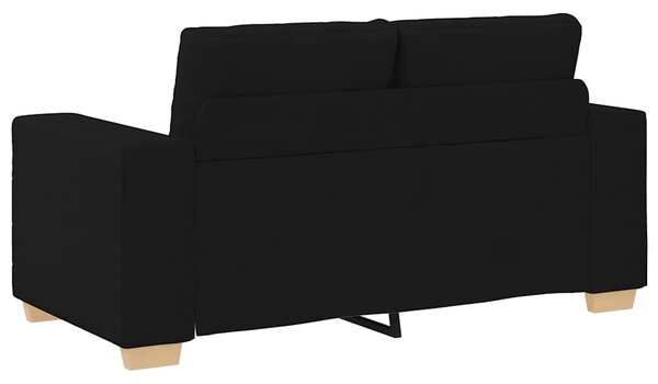 Fekete szövet loveseat kanapé 160x77x82 cm