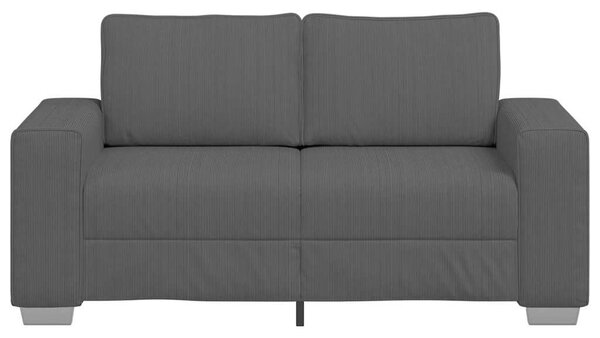 Sötétszürke kordbársony szövet loveseat kanapé 160x77x82 cm