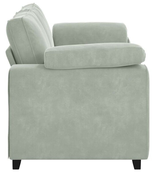 Világosszürke bársony loveseat kanapé 180x77x82 cm