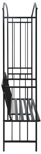 Kerti Boltív Paddal - Fekete Vas - 128x50x207 cm