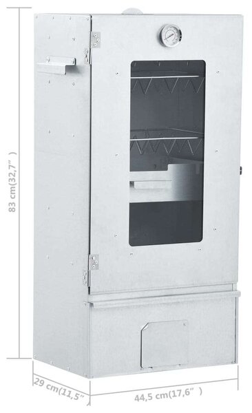 Bbq füstölő 1 kg faaprítékkal 44,5 x 29 x 83 cm